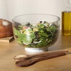 image:imageGibson Elite Wildgreens Large Glass Salad Bowl Set with Marble Base and Acacia Wood Serving Utensils  Elegant Kitchen Dining SetGlass w Marble Base