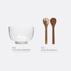 image:imageGibson Elite Wildgreens Large Glass Salad Bowl Set with Marble Base and Acacia Wood Serving Utensils  Elegant Kitchen Dining SetGlass w Marble Base