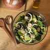 image:imageGibson Elite Wildgreens Large Glass Salad Bowl Set with Marble Base and Acacia Wood Serving Utensils  Elegant Kitchen Dining SetGlass w Marble Base