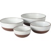 image:image Gibson Elite William Crest 4 Piece Nesting Bowl Set Round Stoneware Mixing Bowls Reactive Glaze Finish 5 625 75 9 Prep amp Serving Bowls Microwave amp Dishwasher Safe  Ash White