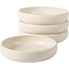 image:imageBloomhouse  Two Time Oprahs Favorite Things Winner  Corsica Clay 12 Piece Stoneware Rustic Reactive Glaze Dinnerware Set  Stackable Plates and Bowls Set Service for 4  Matte Sea Salt WhiteSea Salt White