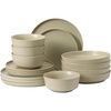 image:imageGibson Elite Liberty Bay 16Piece Pottery Clay Stoneware Dinnerware Set  Mint Green Reactive Glaze Stackable Plates and Bowls WPasta Bowl Service for 4  Microwave amp Dishwasher SafeWhite Overbrook