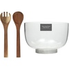 image:imageGibson Elite Wildgreens Large Glass Salad Bowl Set with Marble Base and Acacia Wood Serving Utensils  Elegant Kitchen Dining SetGlass w Marble Base