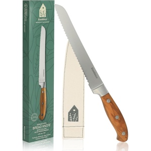 image:imageBloomhouse 35 Inch German Steel Paring Knife WWalnut Wood Forged HandleBread Knife Olive Wood