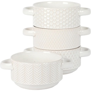 image:imageGibson Elite Liberty Bay 16Piece Pottery Clay Stoneware Dinnerware Set  Mint Green Reactive Glaze Stackable Plates and Bowls WPasta Bowl Service for 4  Microwave amp Dishwasher SafeOyster Tide White Soup Bowls