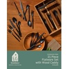 image:imageBloomhouse  Two Time Oprahs Favorite Things Winner  20 Piece Stone Washed Flatware 1810 Stainless Steel Silverware Cutlery Utensil Set With Acacia Wood Caddy  Service for 4Black