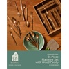 image:imageBloomhouse  Two Time Oprahs Favorite Things Winner  20 Piece Stone Washed Flatware 1810 Stainless Steel Silverware Cutlery Utensil Set With Acacia Wood Caddy  Service for 4Rose Gold