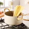 image:imageBloomhouse  Two Time Oprahs Favorite Things Winner  6 Quart Heavy Duty Aluminum Premium PFA Free Ceramic Nonstick Dutch Oven Pot with Lid  Almond Cream wGold Handle