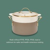 image:imageBloomhouse 15Piece Ceramic Nonstick Cookware Set Two Time Oprahs Favorite Things HeavyGauge Aluminum Pots and Pans Set PFAS amp PFOA amp PTFE Free Ceramic Cookware Oven Safe to 500F CappuccinoCappuccino Cream w Gold Handle