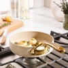 image:imageBloomhouse 15Piece Ceramic Nonstick Cookware Set Two Time Oprahs Favorite Things HeavyGauge Aluminum Pots and Pans Set PFAS amp PFOA amp PTFE Free Ceramic Cookware Oven Safe to 500F CappuccinoAlmond Cream w Gold Handle
