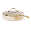 image:imageBloomhouse 15Piece Ceramic Nonstick Cookware Set Two Time Oprahs Favorite Things HeavyGauge Aluminum Pots and Pans Set PFAS amp PFOA amp PTFE Free Ceramic Cookware Oven Safe to 500F CappuccinoAlmond Cream w Gold Handle