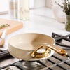 image:imageBloomhouse 15Piece Ceramic Nonstick Cookware Set Two Time Oprahs Favorite Things HeavyGauge Aluminum Pots and Pans Set PFAS amp PFOA amp PTFE Free Ceramic Cookware Oven Safe to 500F CappuccinoAlmond Cream w Gold Handle