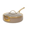 image:imageBloomhouse 15Piece Ceramic Nonstick Cookware Set Two Time Oprahs Favorite Things HeavyGauge Aluminum Pots and Pans Set PFAS amp PFOA amp PTFE Free Ceramic Cookware Oven Safe to 500F CappuccinoCappuccino Cream w Gold Handle
