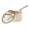 image:imageBloomhouse 15Piece Ceramic Nonstick Cookware Set Two Time Oprahs Favorite Things HeavyGauge Aluminum Pots and Pans Set PFAS amp PFOA amp PTFE Free Ceramic Cookware Oven Safe to 500F CappuccinoAlmond Cream w Gold Handle