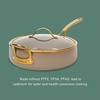 image:imageBloomhouse 15Piece Ceramic Nonstick Cookware Set Two Time Oprahs Favorite Things HeavyGauge Aluminum Pots and Pans Set PFAS amp PFOA amp PTFE Free Ceramic Cookware Oven Safe to 500F CappuccinoCappuccino Cream w Gold Handle