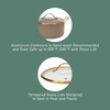 image:imageBloomhouse 15Piece Ceramic Nonstick Cookware Set Two Time Oprahs Favorite Things HeavyGauge Aluminum Pots and Pans Set PFAS amp PFOA amp PTFE Free Ceramic Cookware Oven Safe to 500F CappuccinoCappuccino Cream w Gold Handle