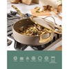 image:imageBloomhouse 15Piece Ceramic Nonstick Cookware Set Two Time Oprahs Favorite Things HeavyGauge Aluminum Pots and Pans Set PFAS amp PFOA amp PTFE Free Ceramic Cookware Oven Safe to 500F CappuccinoCappuccino Cream w Gold Handle