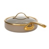 image:imageBloomhouse 15Piece Ceramic Nonstick Cookware Set Two Time Oprahs Favorite Things HeavyGauge Aluminum Pots and Pans Set PFAS amp PFOA amp PTFE Free Ceramic Cookware Oven Safe to 500F CappuccinoCappuccino Cream w Gold Handle