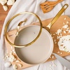image:imageBloomhouse 15Piece Ceramic Nonstick Cookware Set Two Time Oprahs Favorite Things HeavyGauge Aluminum Pots and Pans Set PFAS amp PFOA amp PTFE Free Ceramic Cookware Oven Safe to 500F CappuccinoAlmond Cream w Gold Handle
