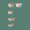 image:imageBloomhouse 15Piece Ceramic Nonstick Cookware Set Two Time Oprahs Favorite Things HeavyGauge Aluminum Pots and Pans Set PFAS amp PFOA amp PTFE Free Ceramic Cookware Oven Safe to 500F CappuccinoAlmond Cream w Gold Handle