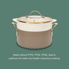 image:imageBloomhouse 15Piece Ceramic Nonstick Cookware Set Two Time Oprahs Favorite Things HeavyGauge Aluminum Pots and Pans Set PFAS amp PFOA amp PTFE Free Ceramic Cookware Oven Safe to 500F CappuccinoCappuccino Cream w Gold Handle