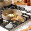 image:imageBloomhouse 15Piece Ceramic Nonstick Cookware Set Two Time Oprahs Favorite Things HeavyGauge Aluminum Pots and Pans Set PFAS amp PFOA amp PTFE Free Ceramic Cookware Oven Safe to 500F CappuccinoCappuccino Cream w Gold Handle
