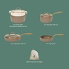 image:imageBloomhouse 15Piece Ceramic Nonstick Cookware Set Two Time Oprahs Favorite Things HeavyGauge Aluminum Pots and Pans Set PFAS amp PFOA amp PTFE Free Ceramic Cookware Oven Safe to 500F CappuccinoCappuccino Cream w Gold Handle