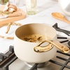 image:imageBloomhouse 15Piece Ceramic Nonstick Cookware Set Two Time Oprahs Favorite Things HeavyGauge Aluminum Pots and Pans Set PFAS amp PFOA amp PTFE Free Ceramic Cookware Oven Safe to 500F CappuccinoAlmond Cream w Gold Handle