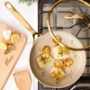 image:imageBloomhouse 15Piece Ceramic Nonstick Cookware Set Two Time Oprahs Favorite Things HeavyGauge Aluminum Pots and Pans Set PFAS amp PFOA amp PTFE Free Ceramic Cookware Oven Safe to 500F CappuccinoAlmond Cream w Gold Handle