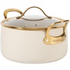 image:imageBloomhouse  Two Time Oprahs Favorite Things Winner  6 Quart Heavy Duty Aluminum Premium PFA Free Ceramic Nonstick Dutch Oven Pot with Lid  Almond Cream wGold Handle