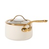 image:imageBloomhouse 15Piece Ceramic Nonstick Cookware Set Two Time Oprahs Favorite Things HeavyGauge Aluminum Pots and Pans Set PFAS amp PFOA amp PTFE Free Ceramic Cookware Oven Safe to 500F CappuccinoAlmond Cream w Gold Handle