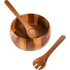 image:imageGibson Home Laurelton 3Piece Acacia Wood Salad Serving Bowl Set  Large 13Inch Bowl with 2 Serving ToolsLaurel