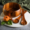 image:imageGibson Home Laurelton 3Piece Acacia Wood Salad Serving Bowl Set  Large 13Inch Bowl with 2 Serving ToolsLaurel