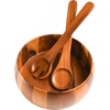 image:imageGibson Home Laurelton 3Piece Acacia Wood Salad Serving Bowl Set  Large 13Inch Bowl with 2 Serving ToolsLaurel