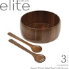 image:imageGibson Home Laurelton 3Piece Acacia Wood Salad Serving Bowl Set  Large 13Inch Bowl with 2 Serving ToolsLaurelton