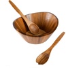 image:imageGibson Home Laurelton 3Piece Acacia Wood Salad Serving Bowl Set  Large 13Inch Bowl with 2 Serving ToolsSherwood