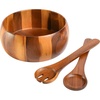 image:imageGibson Home Laurelton 3Piece Acacia Wood Salad Serving Bowl Set  Large 13Inch Bowl with 2 Serving ToolsLaurel