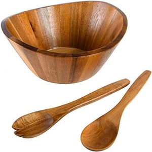 image:imageGibson Home Laurelton 3Piece Acacia Wood Salad Serving Bowl Set  Large 13Inch Bowl with 2 Serving ToolsSherwood