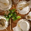 image:imageBloomhouse  2 Time Oprahs Favorite Things  Yuelu Bloom Dinnerware Set  Scallop Embossed 16 Piece Service for 4 Plates and Bowls Set  Jasmine WhiteJasmine White 16pc Dinnerware