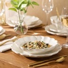image:imageBloomhouse  2 Time Oprahs Favorite Things  Yuelu Bloom Dinnerware Set  Scallop Embossed 16 Piece Service for 4 Plates and Bowls Set  Jasmine WhiteJasmine White 16pc Dinnerware