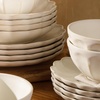 image:imageBloomhouse  2 Time Oprahs Favorite Things  Yuelu Bloom Dinnerware Set  Scallop Embossed 16 Piece Service for 4 Plates and Bowls Set  Jasmine WhiteJasmine White 16pc Dinnerware