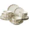 image:imageBloomhouse  2 Time Oprahs Favorite Things  Yuelu Bloom Dinnerware Set  Scallop Embossed 16 Piece Service for 4 Plates and Bowls Set  Jasmine WhiteJasmine White 16pc Dinnerware