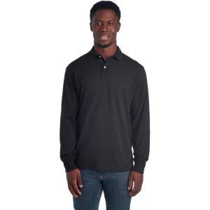 imageJerzees Mens Long Sleeve Polo Shirts SpotShield Stain Resistant Sizes S2XBlack