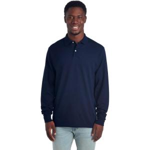 imageJerzees Mens Long Sleeve Polo Shirts SpotShield Stain Resistant Sizes S2XNavy