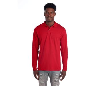 imageJerzees Mens Long Sleeve Polo Shirts SpotShield Stain Resistant Sizes S2XTrue Red