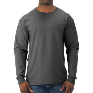 imageJerzees Mens DriPower Cotton Blend Long Sleeve Tees Moisture Wicking Odor Protection UPF 30 Sizes S3xBlack Heather