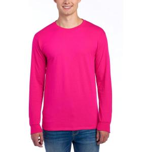 imageJerzees Mens DriPower Cotton Blend Long Sleeve Tees Moisture Wicking Odor Protection UPF 30 Sizes S3xCyber Pink
