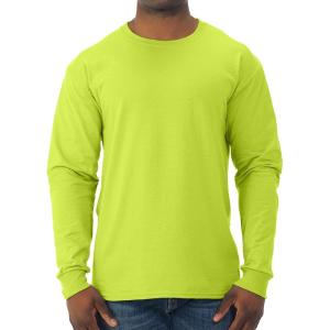imageJerzees Mens DriPower Cotton Blend Long Sleeve Tees Moisture Wicking Odor Protection UPF 30 Sizes S3xSafety Green