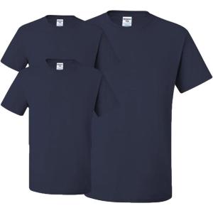 imageJerzees Mens DriPower Short Sleeve TShirt PocketNo Pocket  3 Pack  Navy