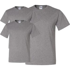 imageJerzees Mens DriPower Short Sleeve TShirt PocketNo Pocket  3 Pack  Oxford